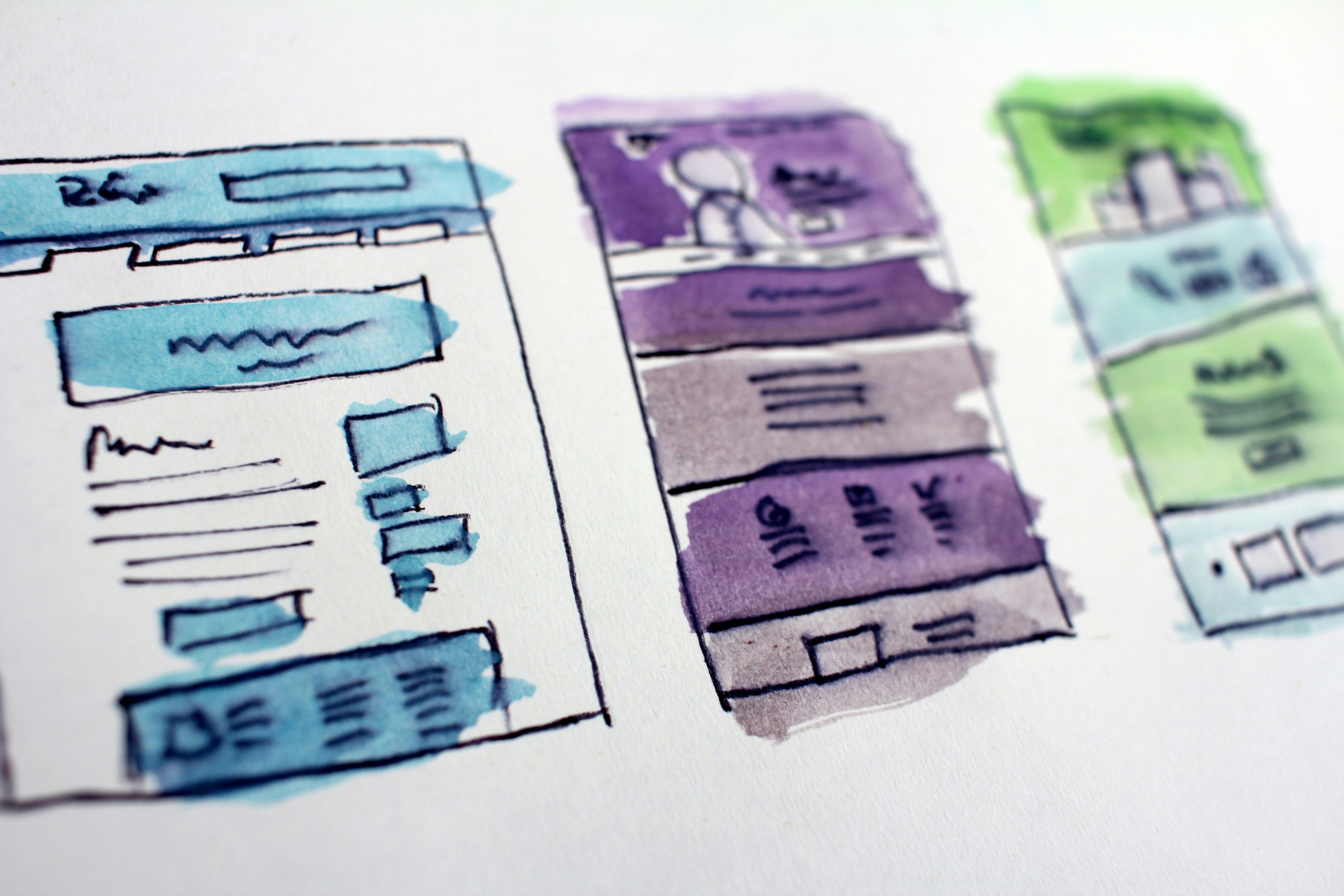 Colorful wireframes